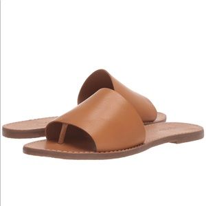Madewell Boardwalk Post Slide Sandal Desert Camel